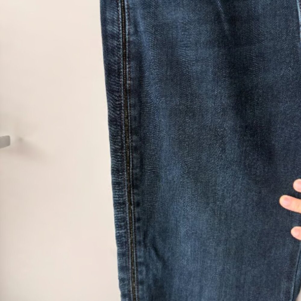 Blue-Grey Wide-Legged Straight Jeans – Rare Elastic Waist for Ultimate Comfort - Picture 4 of 9